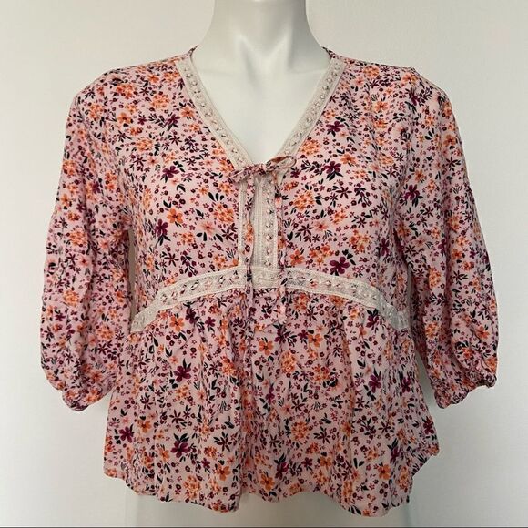 Cottage Core Boho Floral Crop Top - Picture 1 of 8